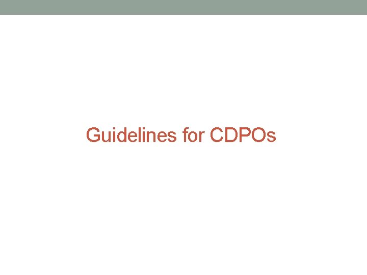 Guidelines for CDPOs 