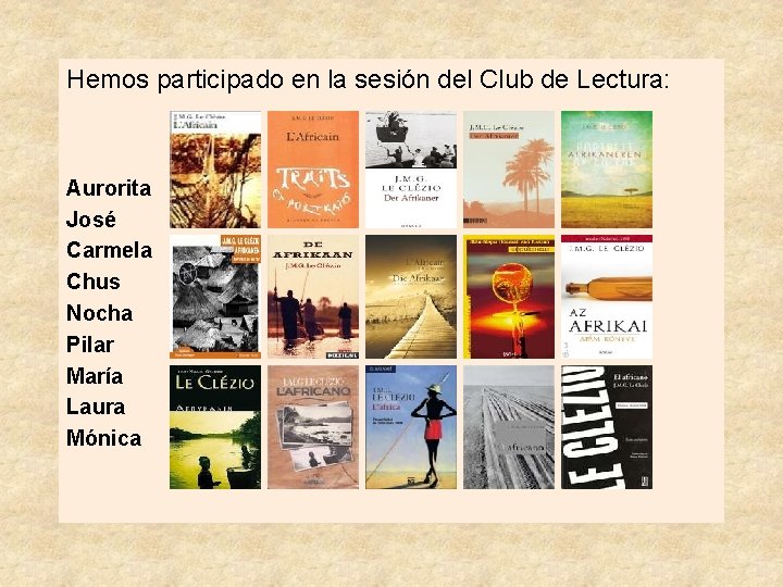 Hemos participado en la sesión del Club de Lectura: Aurorita José Carmela Chus Nocha