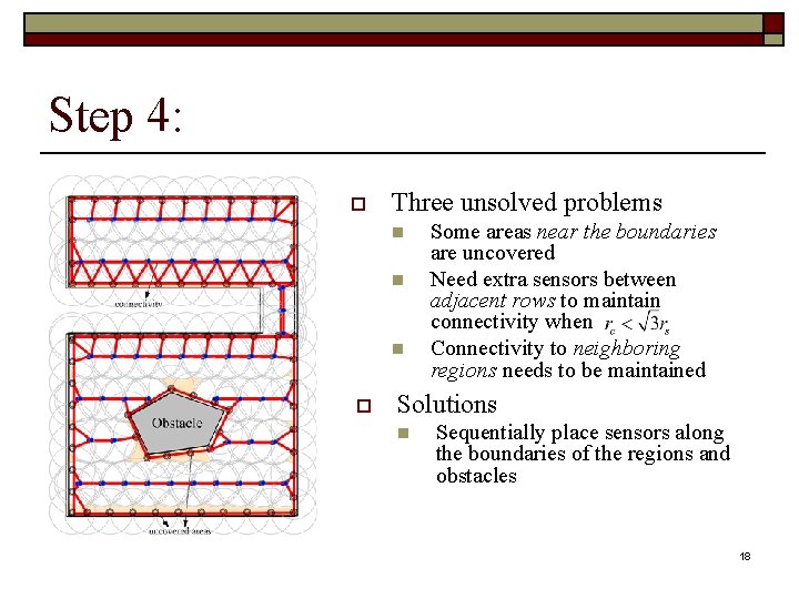 Step 4: o Three unsolved problems n n n o Some areas near the