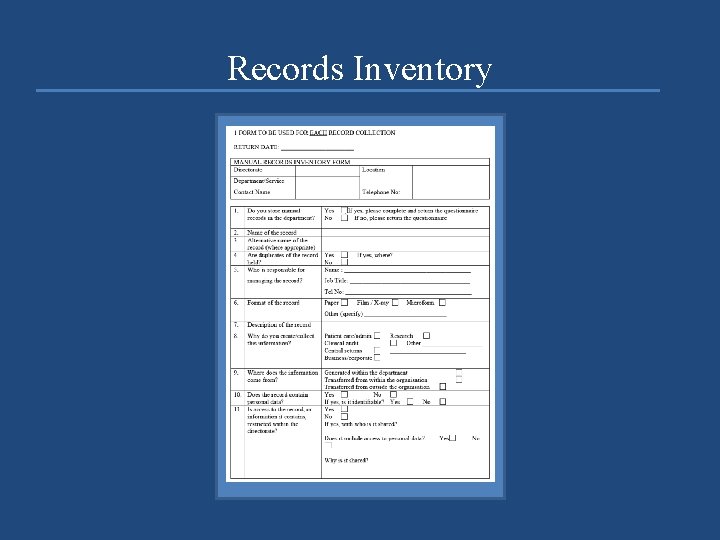 Records Inventory 