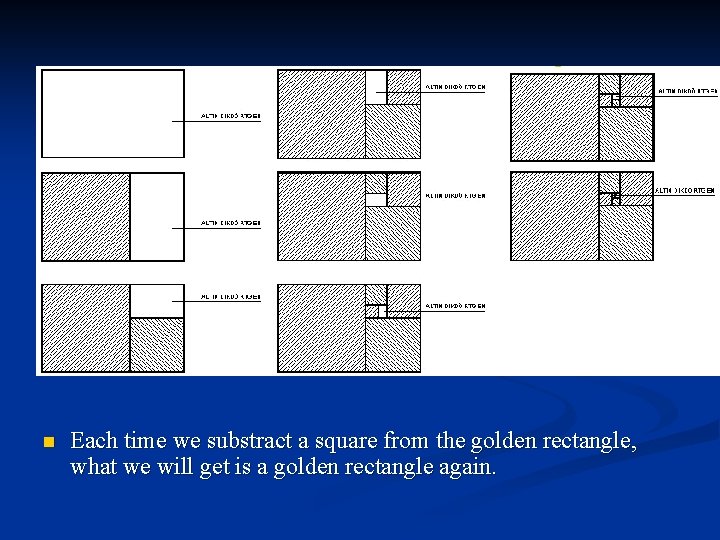 n Each time we substract a square from the golden rectangle, what we will