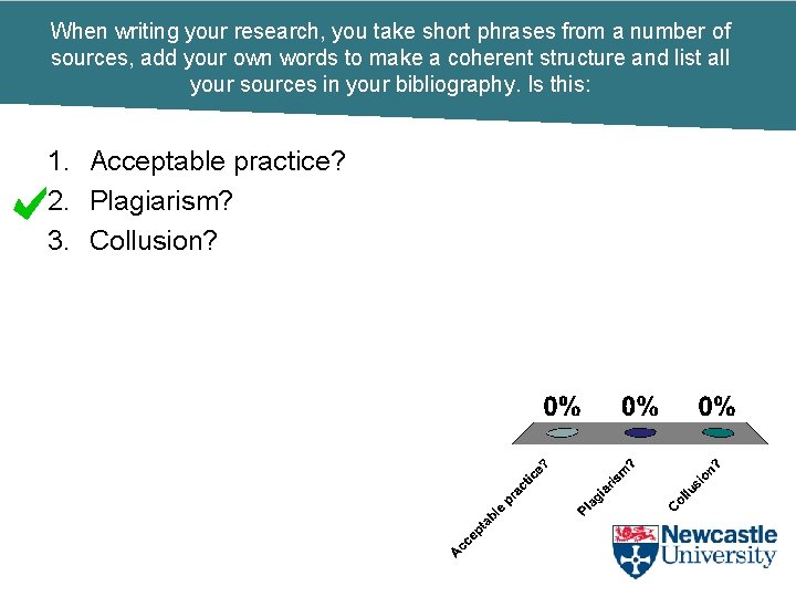 When writing your research, you take short phrases from a number of sources, add