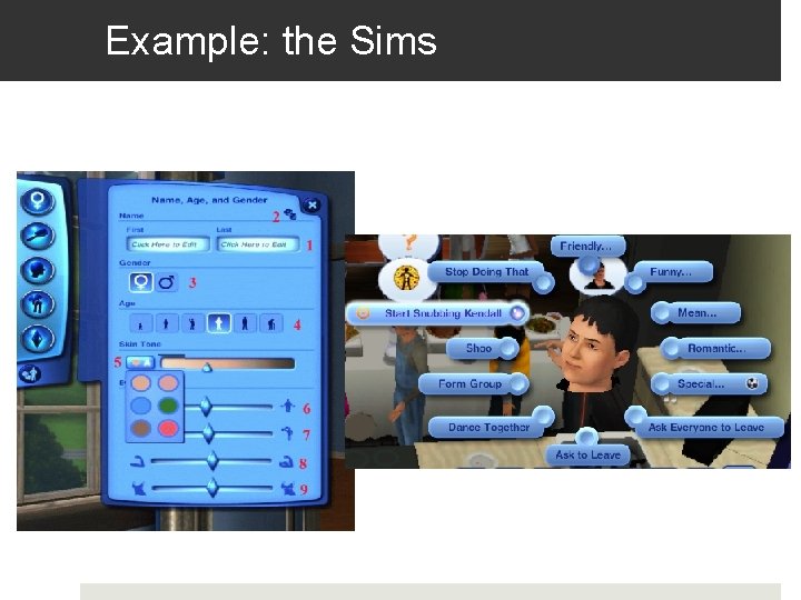 Example: the Sims 