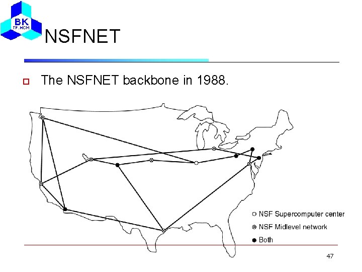 NSFNET The NSFNET backbone in 1988. 47 