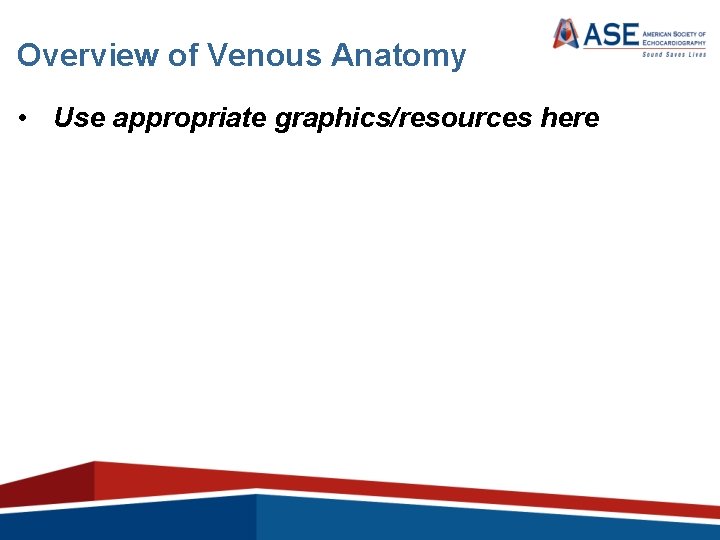 Overview of Venous Anatomy • Use appropriate graphics/resources here 