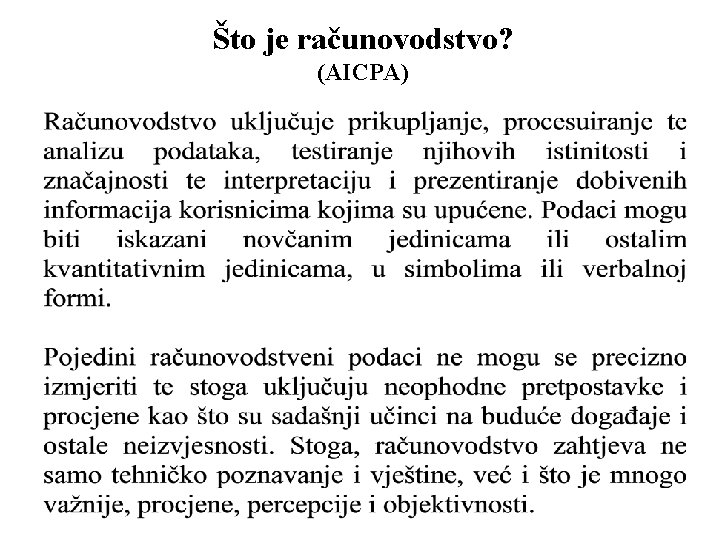 Što je računovodstvo? (AICPA) 
