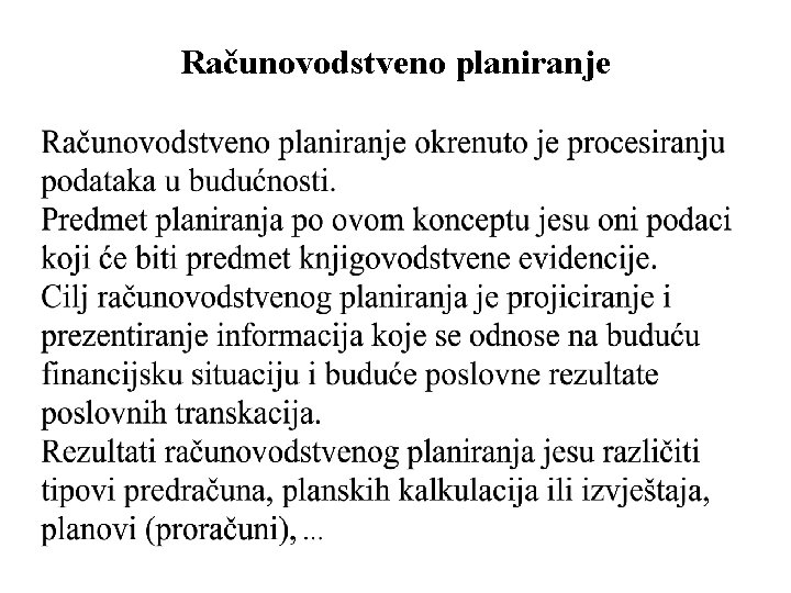 Računovodstveno planiranje 