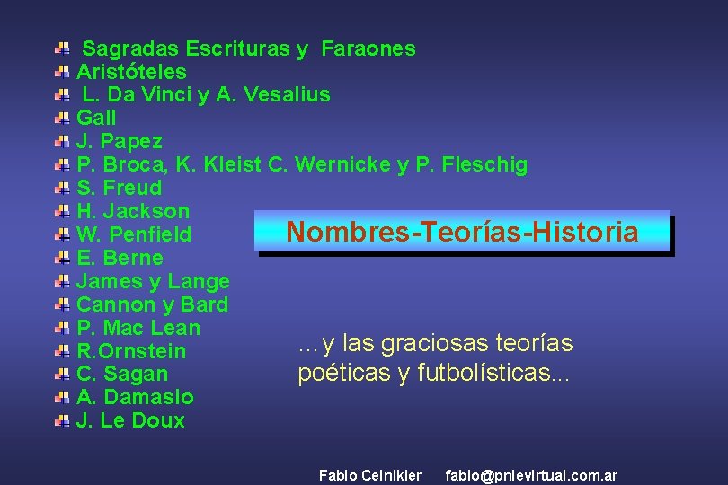  Sagradas Escrituras y Faraones Aristóteles L. Da Vinci y A. Vesalius Gall J.