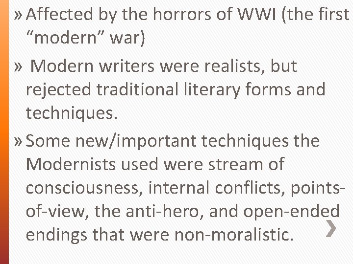 » Affected by the horrors of WWI (the first “modern” war) » Modern writers