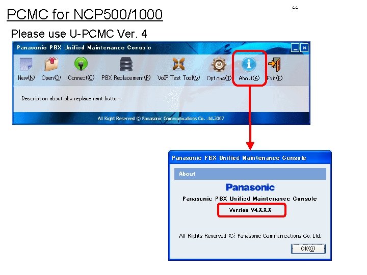 PCMC for NCP 500/1000 Please use U-PCMC Ver. 4 “ 