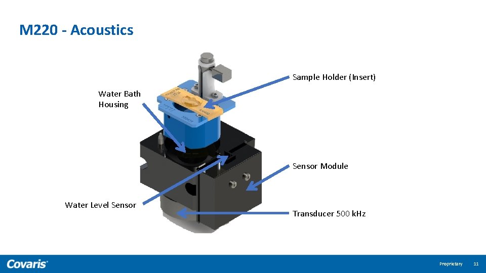 M 220 - Acoustics Sample Holder (Insert) Water Bath Housing Sensor Module Water Level