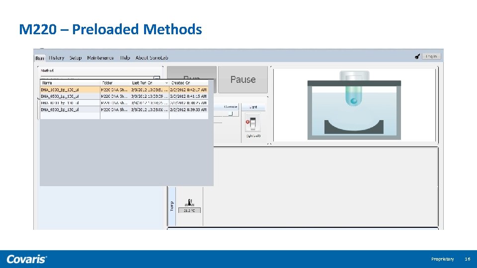 M 220 – Preloaded Methods Proprietary 16 