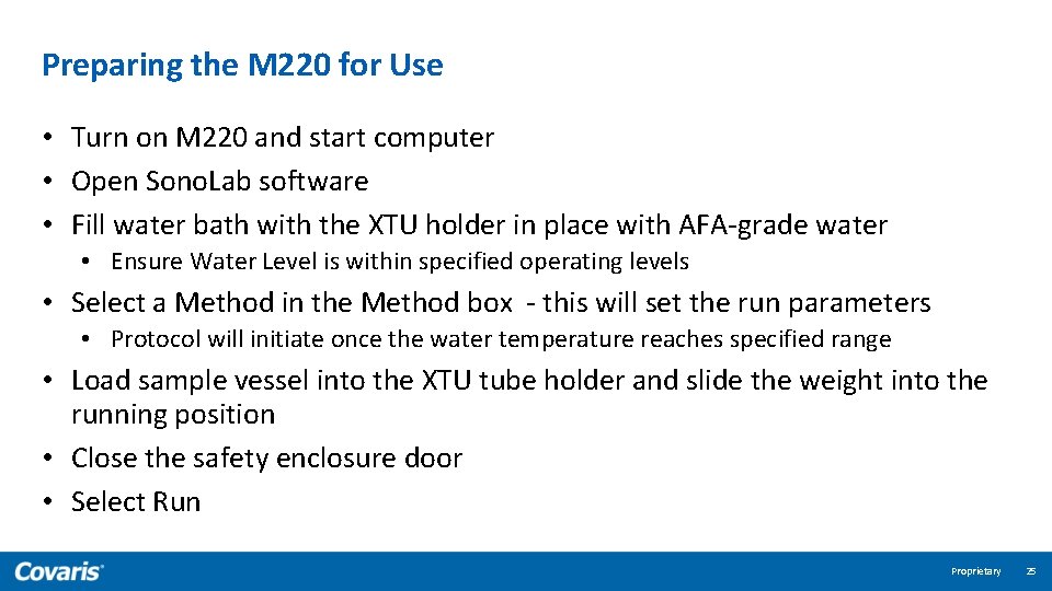 Preparing the M 220 for Use • Turn on M 220 and start computer