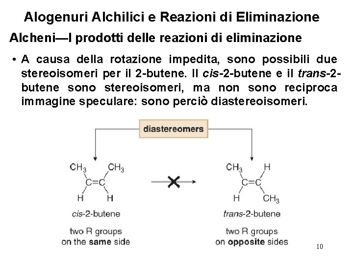 Alogenuri Alchilici e Reazioni di Eliminazione Alcheni—I prodotti delle reazioni di eliminazione • A