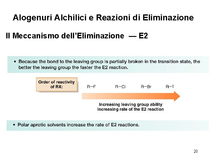 Alogenuri Alchilici e Reazioni di Eliminazione Il Meccanismo dell’Eliminazione — E 2 20 