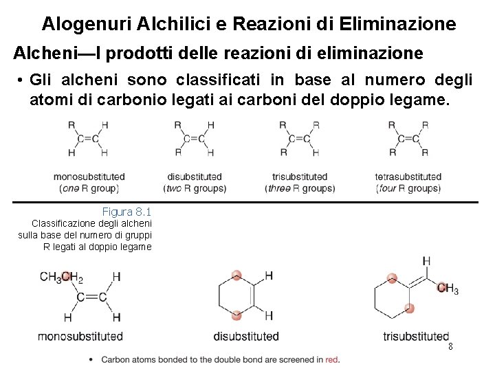 Alogenuri Alchilici e Reazioni di Eliminazione Alcheni—I prodotti delle reazioni di eliminazione • Gli