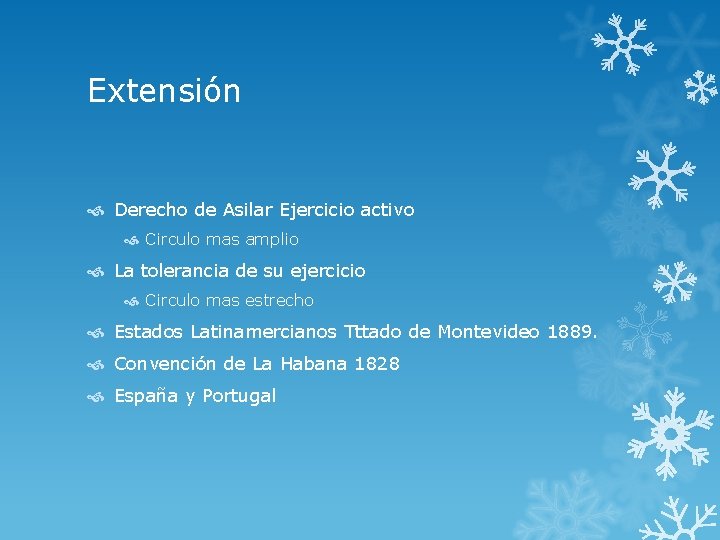 Extensión Derecho de Asilar Ejercicio activo Circulo mas amplio La tolerancia de su ejercicio