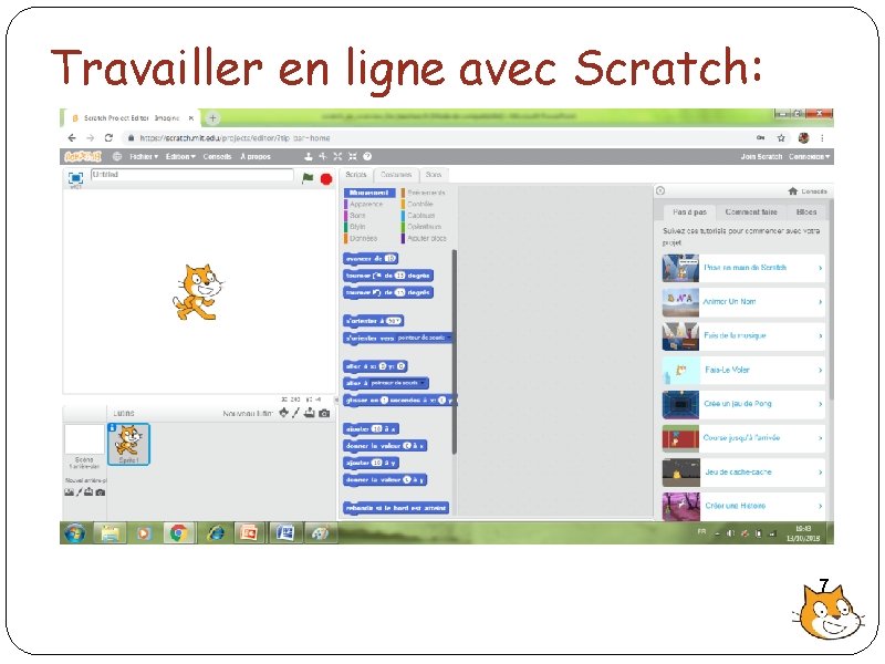 Travailler en ligne avec Scratch: 7 