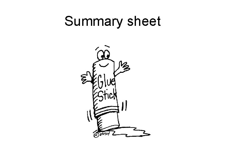 Summary sheet 
