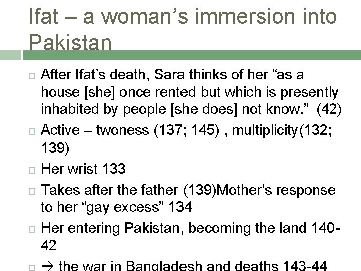 Ifat – a woman’s immersion into Pakistan After Ifat’s death, Sara thinks of her