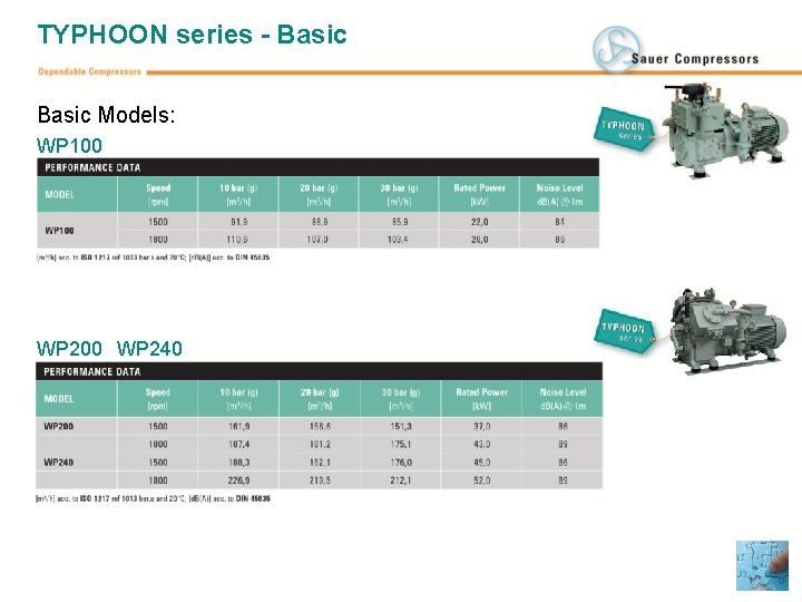 TYPHOON series - Basic Models: WP 100 WP 240 