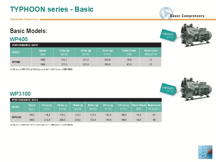 TYPHOON series - Basic Models: WP 400 WP 3100 