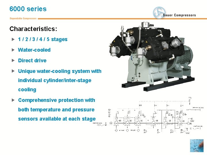 6000 series Characteristics: 1 / 2 / 3 / 4 / 5 stages Water-cooled