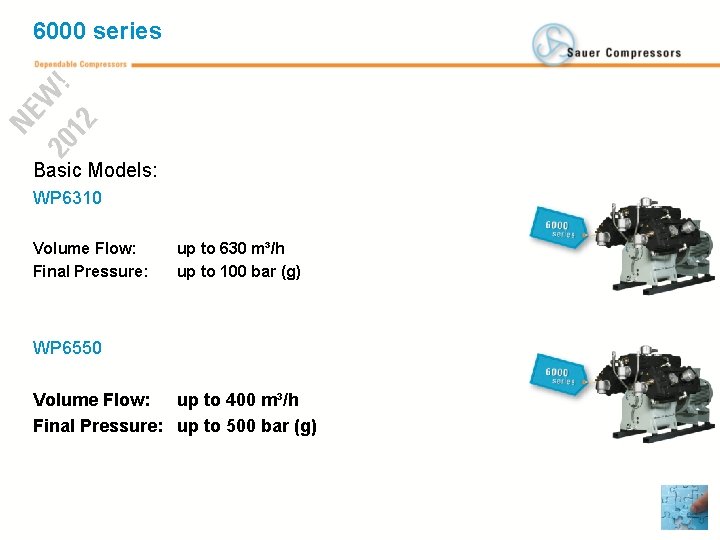 6000 series Basic Models: WP 6310 Volume Flow: Final Pressure: up to 630 m³/h