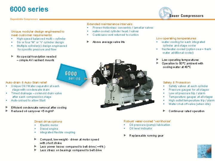 6000 series Unique modular design engineered to meet customer requirements § High-speed balanced multi