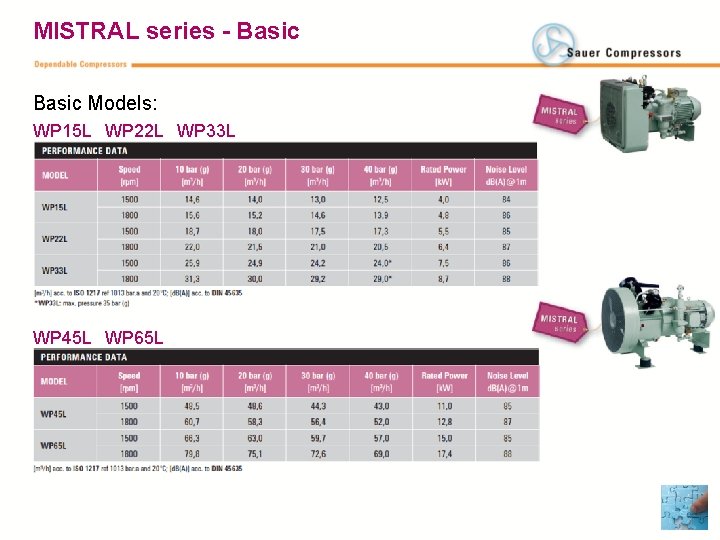 MISTRAL series - Basic Models: WP 15 L WP 22 L WP 33 L