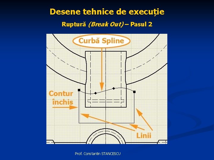 Desene tehnice de execuție Ruptură (Break Out) – Pasul 2 Prof. Constantin STANCESCU 