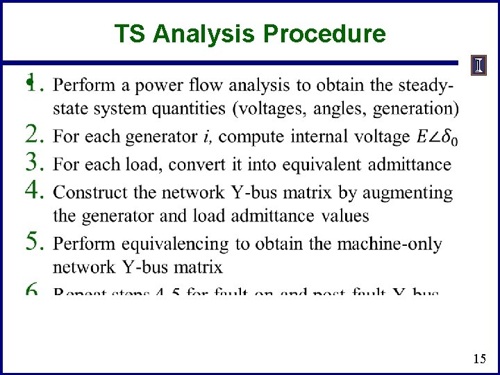 TS Analysis Procedure • 15 TS Analysis Procedure • 15