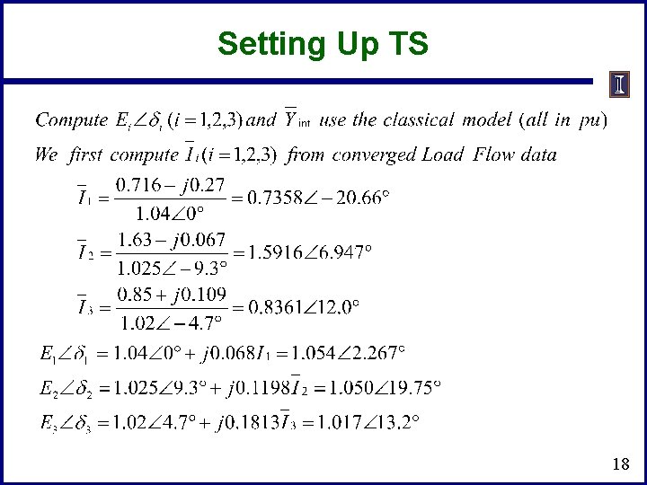 Setting Up TS 18 Setting Up TS 18