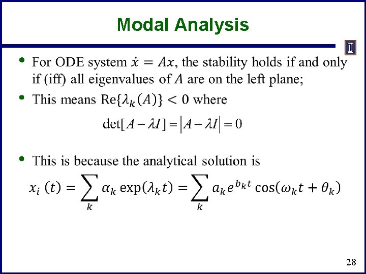 Modal Analysis • 28 Modal Analysis • 28