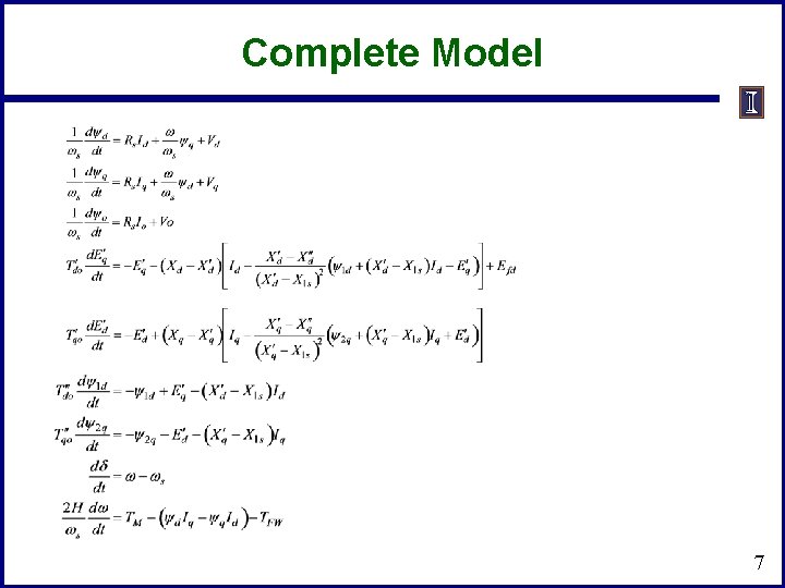 Complete Model 7 Complete Model 7