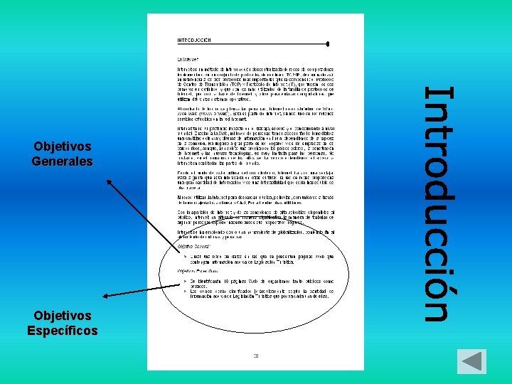 Objetivos Generales Objetivos Específicos 