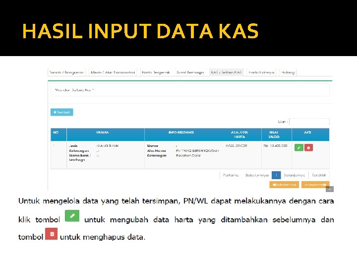 HASIL INPUT DATA KAS 