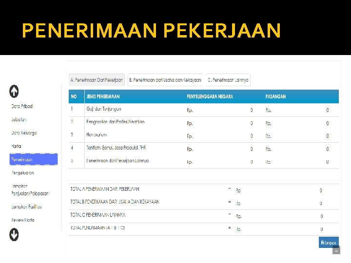 PENERIMAAN PEKERJAAN 