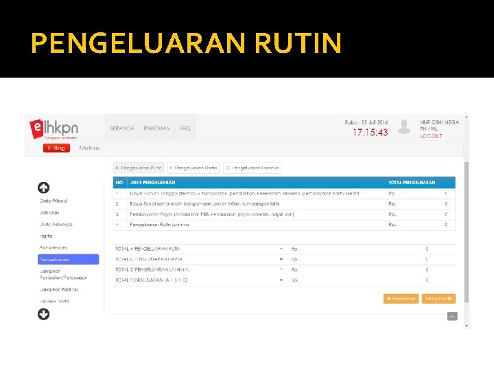 PENGELUARAN RUTIN 