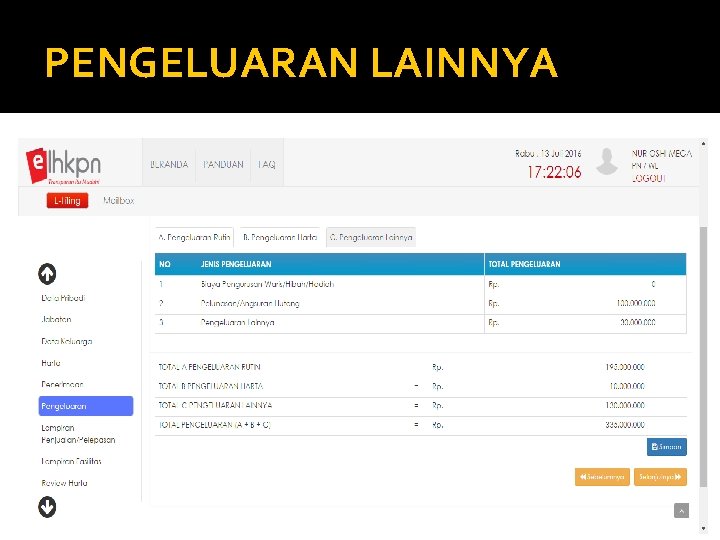 PENGELUARAN LAINNYA 