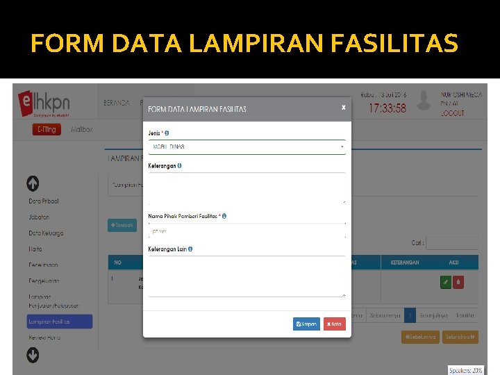 FORM DATA LAMPIRAN FASILITAS 