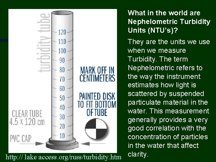 What in the world are Nephelometric Turbidity Units (NTU’s)? They are the units we