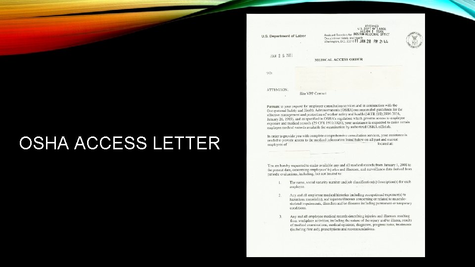 OSHA ACCESS LETTER 