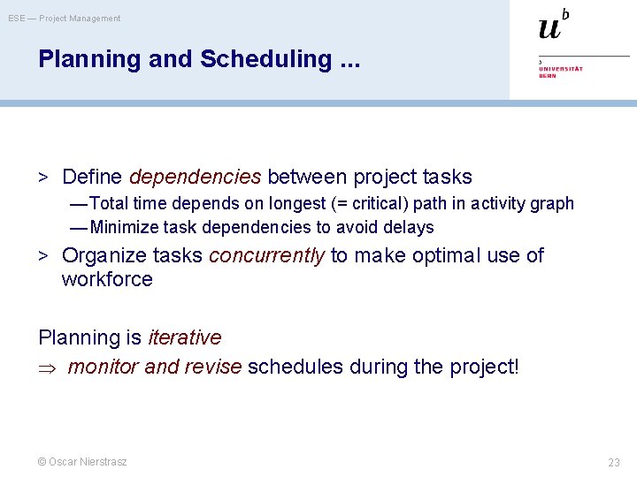 ESE — Project Management Planning and Scheduling. . . > Define dependencies between project