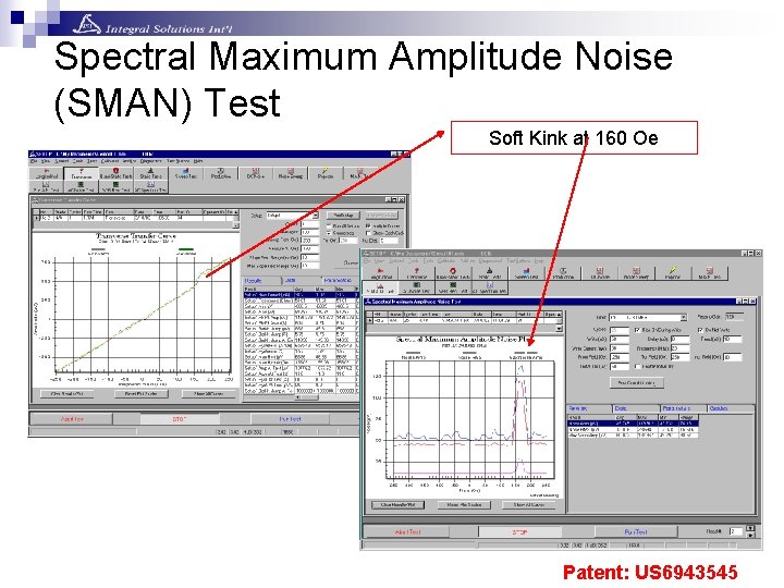 Spectral Maximum Amplitude Noise (SMAN) Test Soft Kink at 160 Oe Patent: US 6943545 Spectral Maximum Amplitude Noise (SMAN) Test Soft Kink at 160 Oe Patent: US 6943545