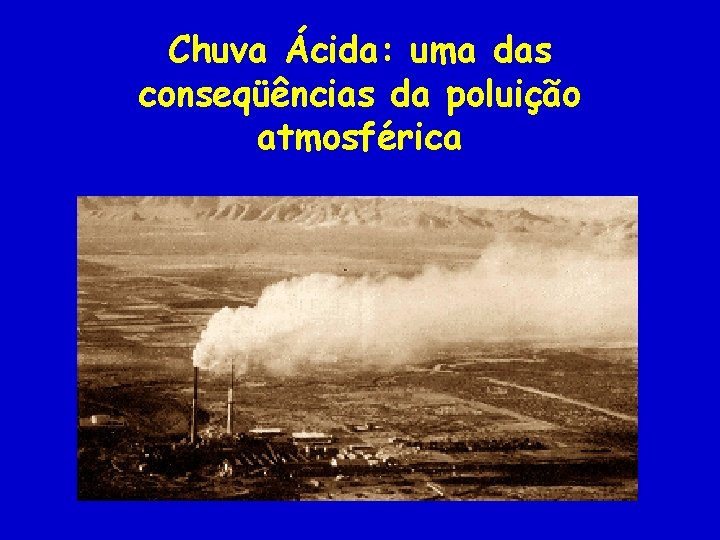 Chuva Ácida: uma das conseqüências da poluição atmosférica 