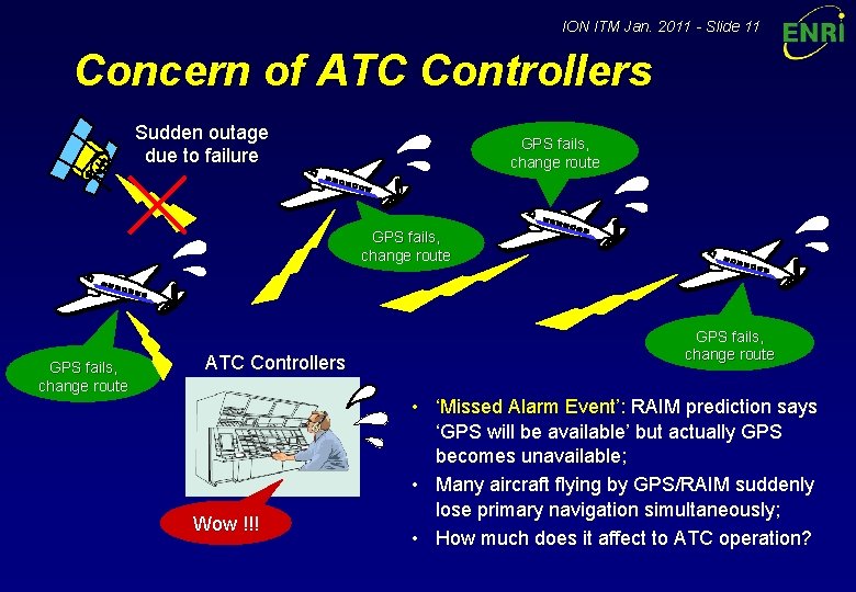ION ITM Jan. 2011 - Slide 11 Concern of ATC Controllers Sudden outage due