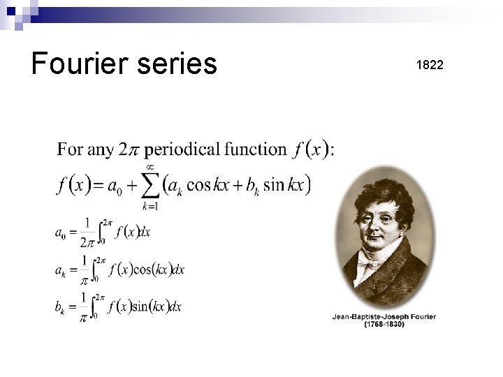 Fourier series 1822 
