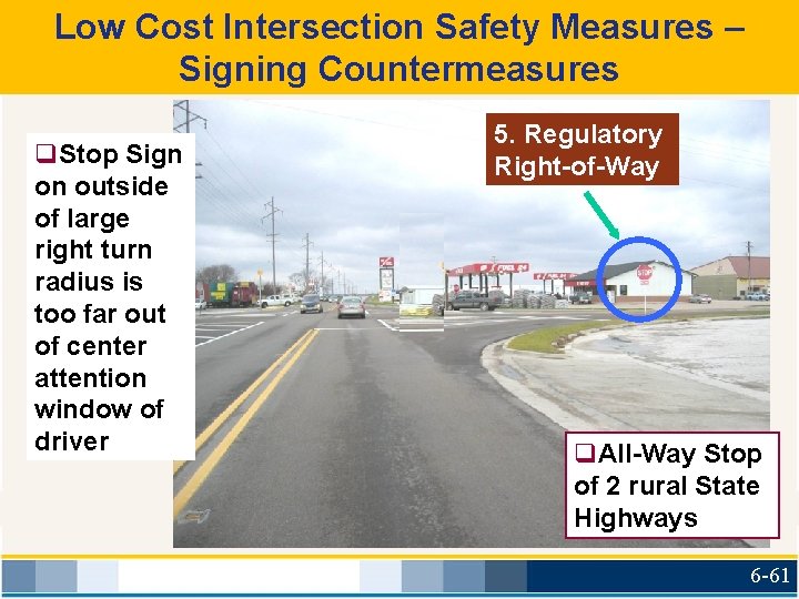 Low Cost Intersection Safety Measures – Signing Countermeasures q. Stop Sign on outside of