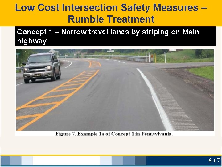 Low Cost Intersection Safety Measures – Rumble Treatment Concept 1 – Narrow travel lanes